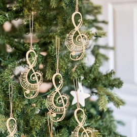 Wooden Music Note Ornament - New Year Christmas Party Decorations,Musical Xmas Tree Hanging Ornament,Piano Music Teacher Ornament,Music Lover Decorations 2025