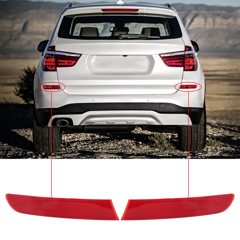 1 Pair Rear Bumper Reflector 63257352210 Smooth Surface Fit For