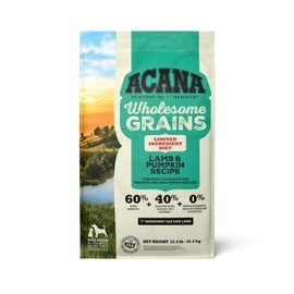 ACANA Wholesome Grains Dry Dog Food, Lamb & Pumpkin Recipe, 22.5lb