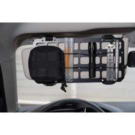 TACNEX Car Sun Visor Organizer Vehicle Rigid MOLLE Panel Tactical Gear Rack EDC Pouch Tool Holster Bag Holder Visor Cover Truck Equipment Mount Plate Modular Storage Shelf Auto Accessories