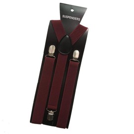 VPbao Y Type Suspenders, Unisex, Wide Type with Stability, Men's, Women's, Kids, Casual, Width: 1.0 inches (2.5 cm), Deep Purple