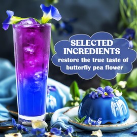 Butterfly Pea Flower Powder - 8 oz Blue Matcha Tea, Natural Food Coloring for Smoothies Latte, Drinks & Food, Non-GMO, No Sugar