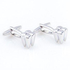 MRCUFF Dentist Tooth Teeth Dental Cufflinks Pair in Presentation Gift Box & Polishing Cloth