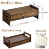 LINRUI Altar Table with Storage, Small Meditation Table, Natural Bamboo