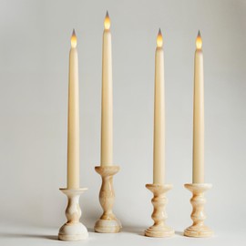 WYZworks 12 Pack, 11" Ivory Flameless LED Taper Flickering Candles Lights, Bottom On/Off Button (no Remote), Battery Operated Electric Long Tall Candlesticks for Christmas Candelabra Wedding Window