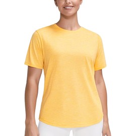 Zengjo Athletic Shirts Women Short Sleeve Loose Fit(Yellow,Medium)
