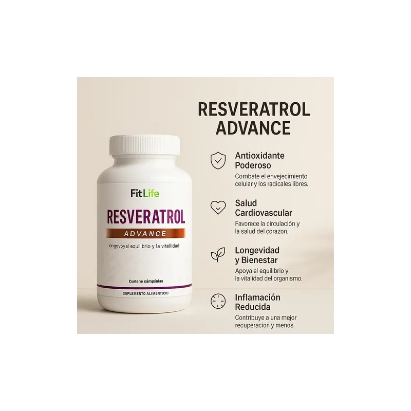 Fitlife Resveratrol 120 Caps 2 Meses Alta Concentración