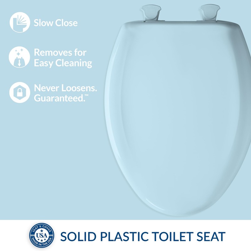 Bemis Classic Colors Slow Close Toilet Seat, Easy Clean Hinges