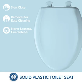 Bemis Classic Colors Slow Close Toilet Seat, Easy Clean Hinges and Durable Plastic Seat, Made in USA, Elongated, Dresden Blue