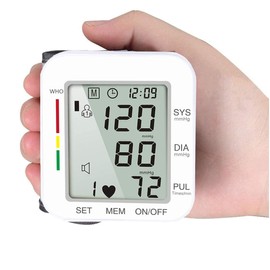 DQST Monitor de Presión Arterial de Muñeca, Baumanómetro Digital Preciso con Pantalla LCD Grande, Función Inteligente de Detectar Presión Transmisión 