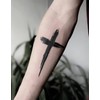2 Pcs Black Cross Arm Temporary Tattoo Stickers,Tattoo Stickers,Men And