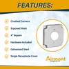 Outlet Box Kit, Includes 4x4'' Drawn Metal Electrical Box, 2