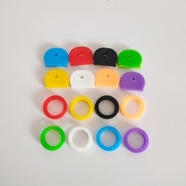 16 Pack Key Caps Covers Tags Set, Colorful Rubber Flexible Key Cap Identify Cover Tags for Easy Identifying Key, Protect Keys