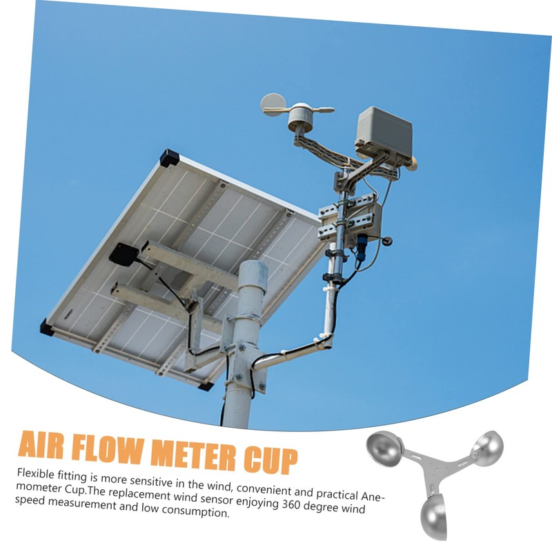 Kisangel 3-Cup Wind Speed Meter Cup Metal Anemometer Sensor for