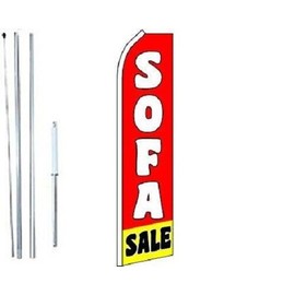 Sofa Sale (Red & Yellow) Swooper Flag With Complete Hybrid Pole set