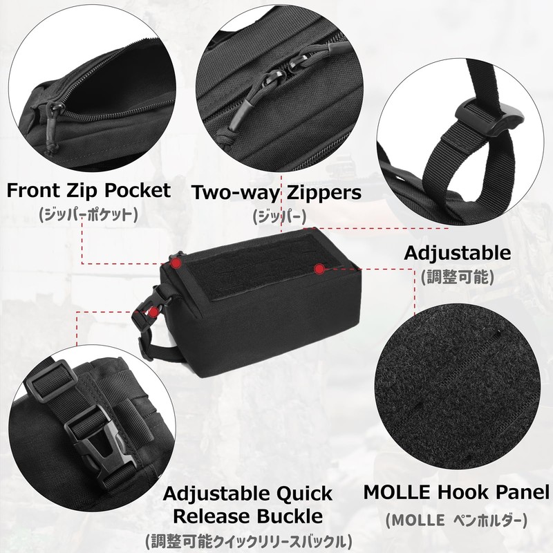 Azarxis Molle Pouch, EDC Pouch, Molle Bag, Utility Pouch, Molle