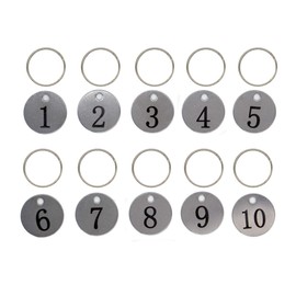 StayMax Stainless Steel Number Tags Key Tags with Key Rings (1-25)