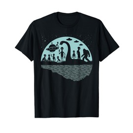 Cryptid Bigfoot Loch Ness Monster Sasquatch Ufo Funny Aliens T-Shirt