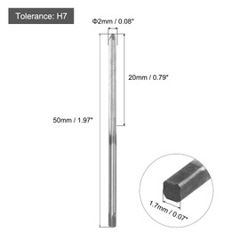 QUARKZMAN Hand Reamer 2 mm H7 Metric Reamer Drill for Metal Wood Hole Reaming, Straight Grooves 9SiCr Alloy Steel Cutting Tool