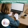 6 Pairs Fingerless Eczema Gloves, Soft White Cotton Gloves for