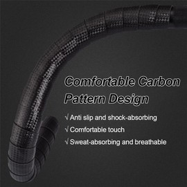 Doukesh Bike Handlebar Tape PU & EVA,Road Bike Handlebar Tapes Breathable Non-Slip Shock,Bicycle Handlebar Tapes with Bar End Plugs,Bike Bar Tape,Black