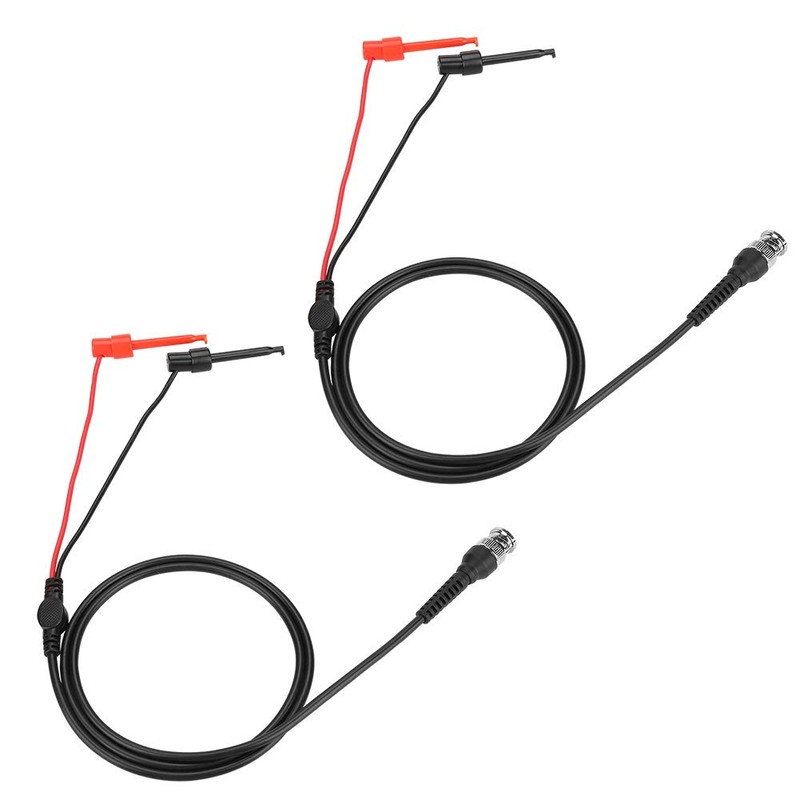 2Pcs Oscilloscope Probes Clip Test Lead Grabbers Coaxial Cable Coax