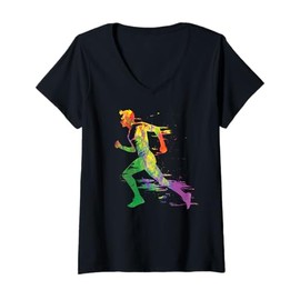 Womens Sprinter Colorsplash Sprinting Kids Sprint V-Neck T-Shirt