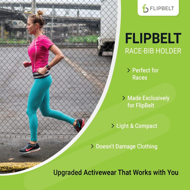 FlipBelt Race-Bib Holder, Accessory for Attaching Race Bibs and More,