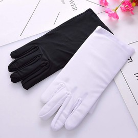 BUZZxSELECTION GB007 Satin Cloth Gloves, Protection, Hand Care, Valuables, Appraisal, White, Black, Ceremonial Occasions, Men's, Women's,, 02 black