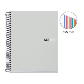 Miquelrius,Grey,MR42242,A5 6.5'' x 8'' (8-subject)