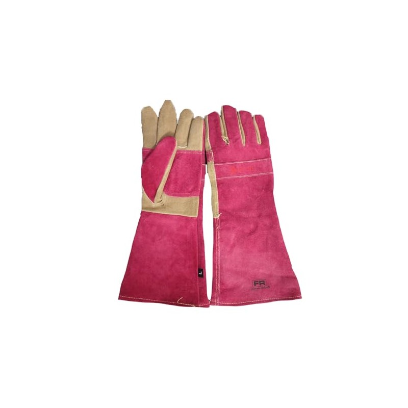 AOUCHI Cowhide BBQ Welding Gloves, Long Sleeve Fireproof and Heat