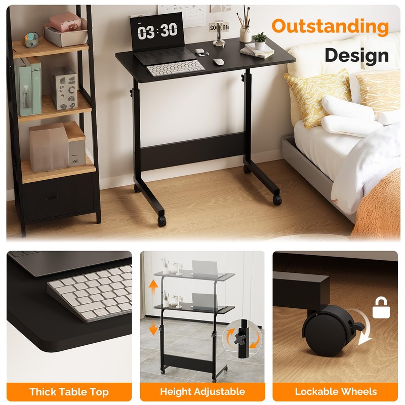 FCH Portable Computer Workstation, Standing Desk Adjustable Height, Small Computer