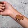 4 x 'Sleepy Capybara' Temporary Tattoos - Water Resistant, Skin-Safe,