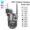 KERUI 4MP WiFi Camera Dual Lens Wireless PTZ Camera Outdoor