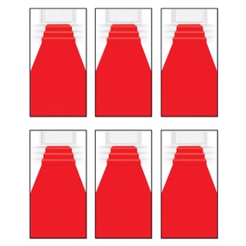 Red Polyester Carpet Runner Pack of 6