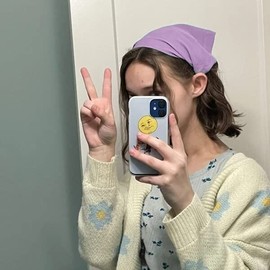 6 Pack Hair Scarf Headband for Women - Elastic Hair Kerchief Large Boho Triangle Bandana Head Scarf with Clips Non Slip Solid Color Headbands Hair Scarves for Teen Girls