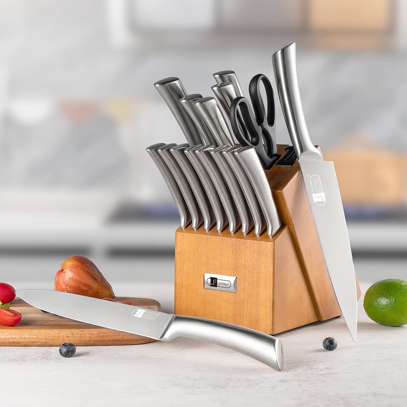 JF JAMES.F Knife Set, 17 Piece Dishwasher Safe Kitchen Knife