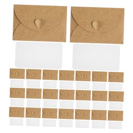 Operitacx 50 Sets Heart Clasp Mini Kraft Paper Envelopes with Vintage Design for Invitations Cards and Cash Storage for Weddings Birthdays Graduations and Showers Ready Packaging