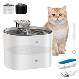 GALASALA Fuente de Agua para Gato, 2.2L/74Oz Bebedero para Gato, Fuente para Gatos con Bomba Silenciosa y Filtros de Agua para Gatos