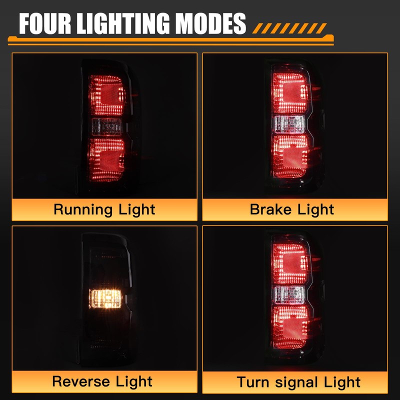MAYELLO Smoked Black Halogen Tail Lights for 2014-2019 Chevy Silverado