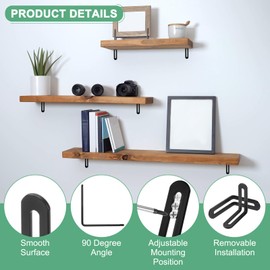 M METERXITY 4-Pack Adjustable L-Shape Corner Brace, 2.3 x 2.3 in Stainless Steel Right Angle Brackets with Slotted for Shelves/Wood Furniture/Cabinet, Fastener Joint [Black]