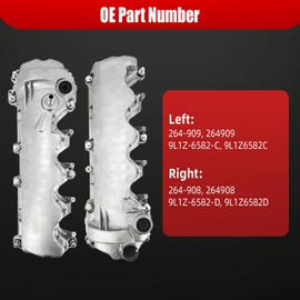 ArbDicco Aluminum Left & Right Engine Valve Cover w/Gasket Compatible with 2004-2014 Ford Expedition Explorer Mustang F-150 F-250 F-350 Lincoln Mark LT Navigator Mercury Mountaineer 5.4L 4.6L V8