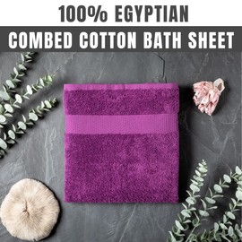 Towelogy Luxury Extra Large Bath Towels 90x140cm | 100% Egyptian Cotton Ring Spun Soft and Absorbent Hotel Quality Spa Bath Sheet (Plum Purple, 1)