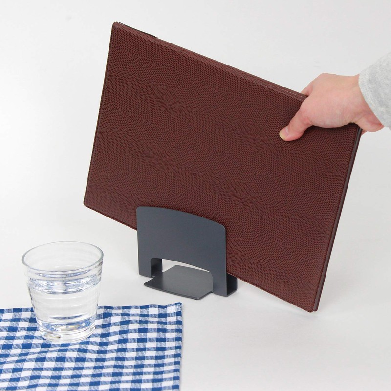 Open Industry Menu File Stand, Black, CH-70-BK