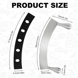 AMONENZ Pizza Schneider, 30 cm Pizzaschneider mit Griff, Edelstahl Pizzamesser Wiegemesser, mit Speziellem Schutzschild, zum Schneiden von Kuchen, Brot und Gebäck