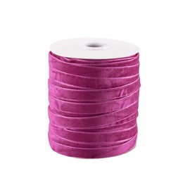 Pandahall 50 Yards Velvet Ribbon 3/8 inch Single Face Satin Ribbon Roll Decorating Lace Trim for Gift Package Wrapping Hair Bow Clips Making Magenta Color