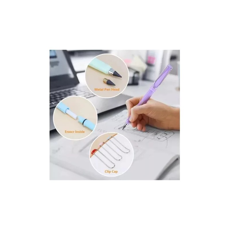 Innovaciones Pack 25 Lápices Infinitos Tornasol Magico Con Borrador