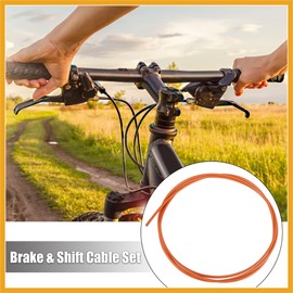Partuto Bike Shifter Derailleur Cable and Brake Cable Housing Kit Orange Replacement