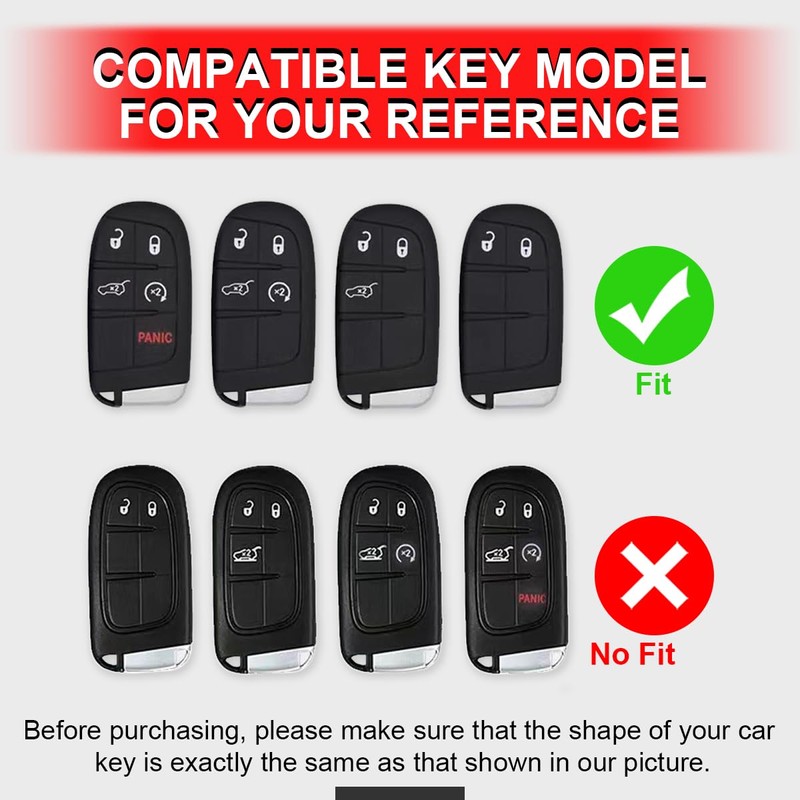 Funda transparente para llave de coche, compatible con Jeep Cherokee