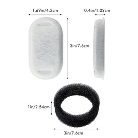 Pack of 32 Drinking Fountain Filters, Filter Cat Fountain, Replacement Filter for Cat Fountain for Stainless Steel Cat Fountain for 108 oz/3.2 L and 67 oz/2 L, 16 Pieces Carbon Filters and 16 Pieces